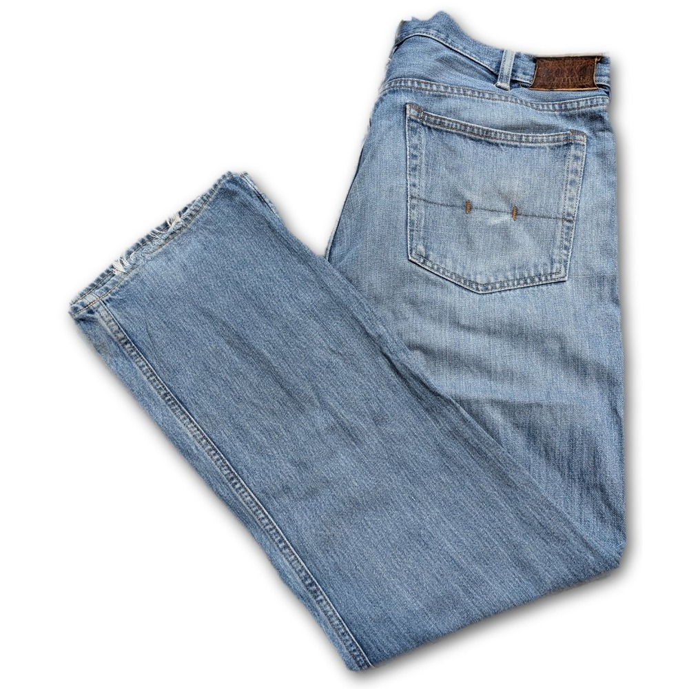 Polo Ralph Lauren Mens Jeans 867 Blue 38x32 Denim 5 Pocket Comfort Straight Wash
